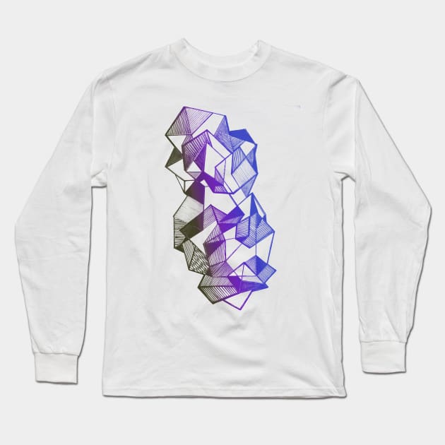 Geometric triangles art abstract Long Sleeve T-Shirt by carolsalazar